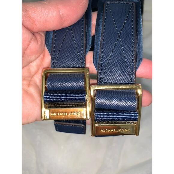 Michael‎ Kors Navy Backpack with Gold Hardware and Logo Plaque - Picture 6 of 14
